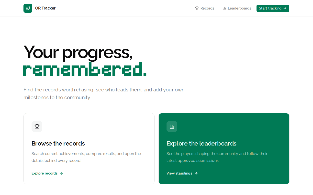Or Tracker : Site web de présentation du bot Discord et affichage des recores